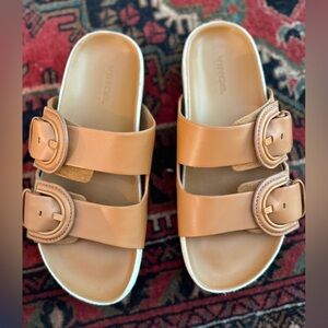 Vince Camel Leather Buckle Sandals